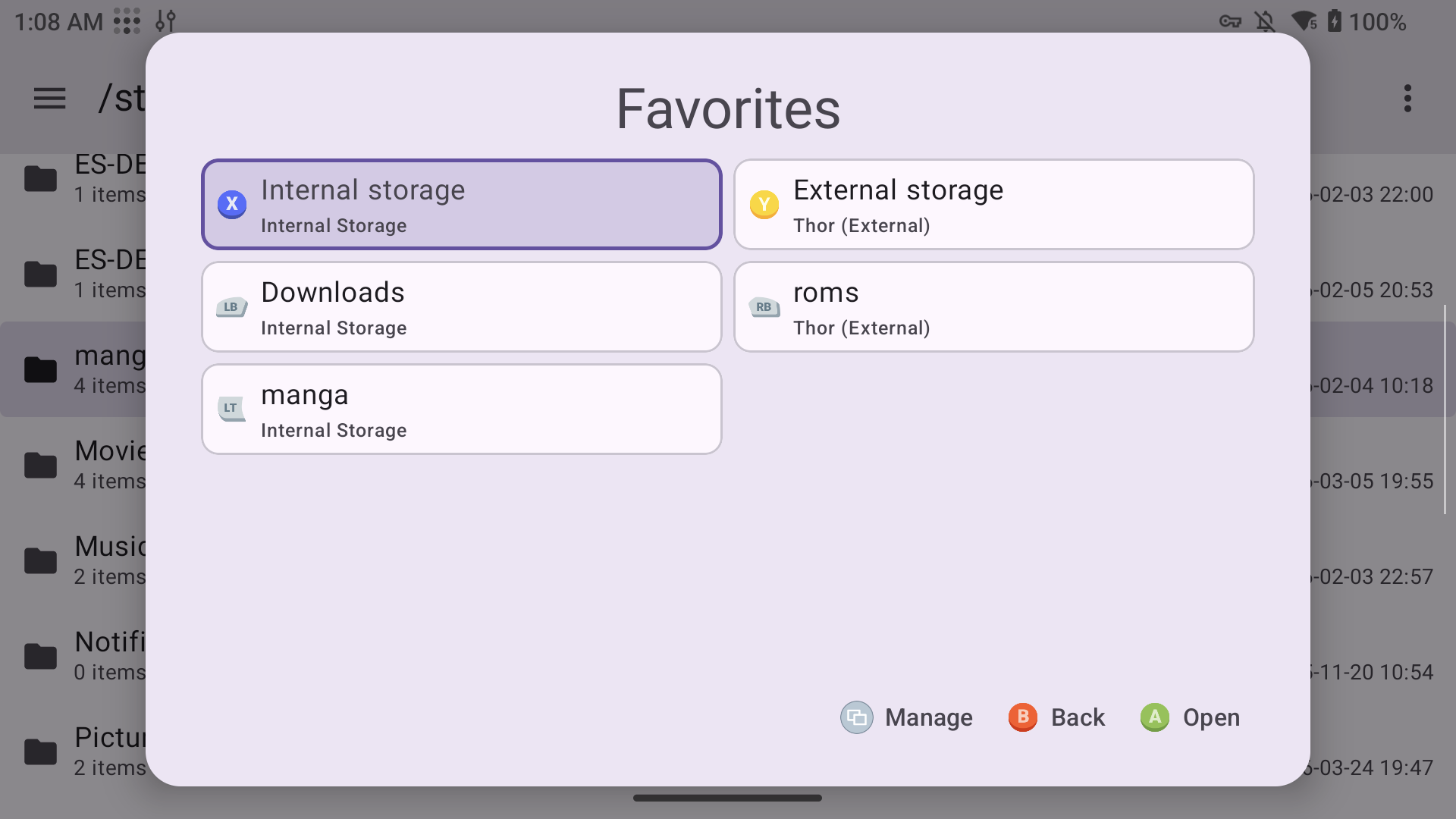 Favorites screenshot
