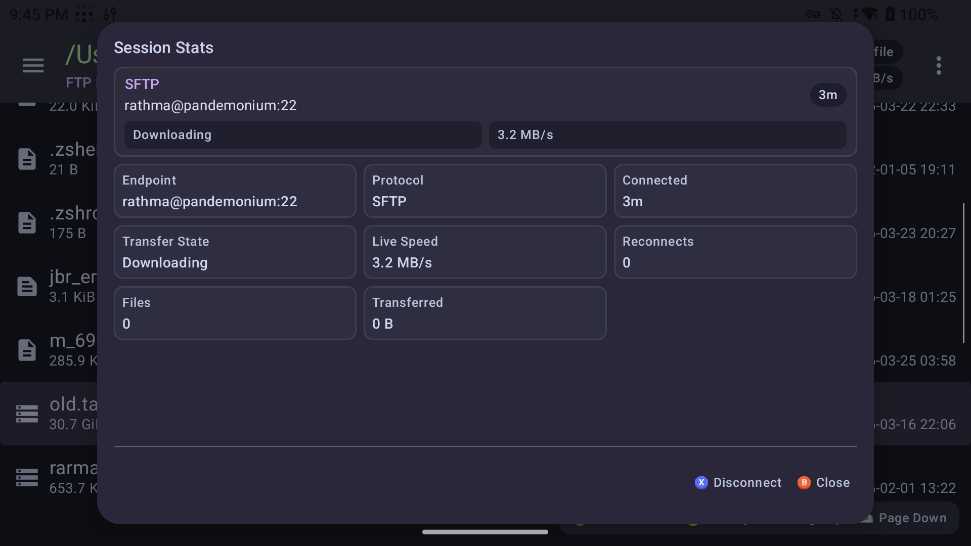 FTP Client Stats screenshot