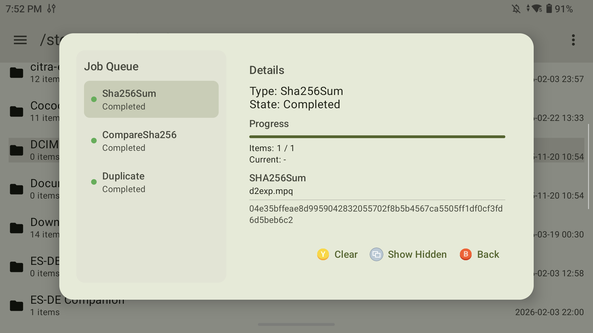 Hash screenshot