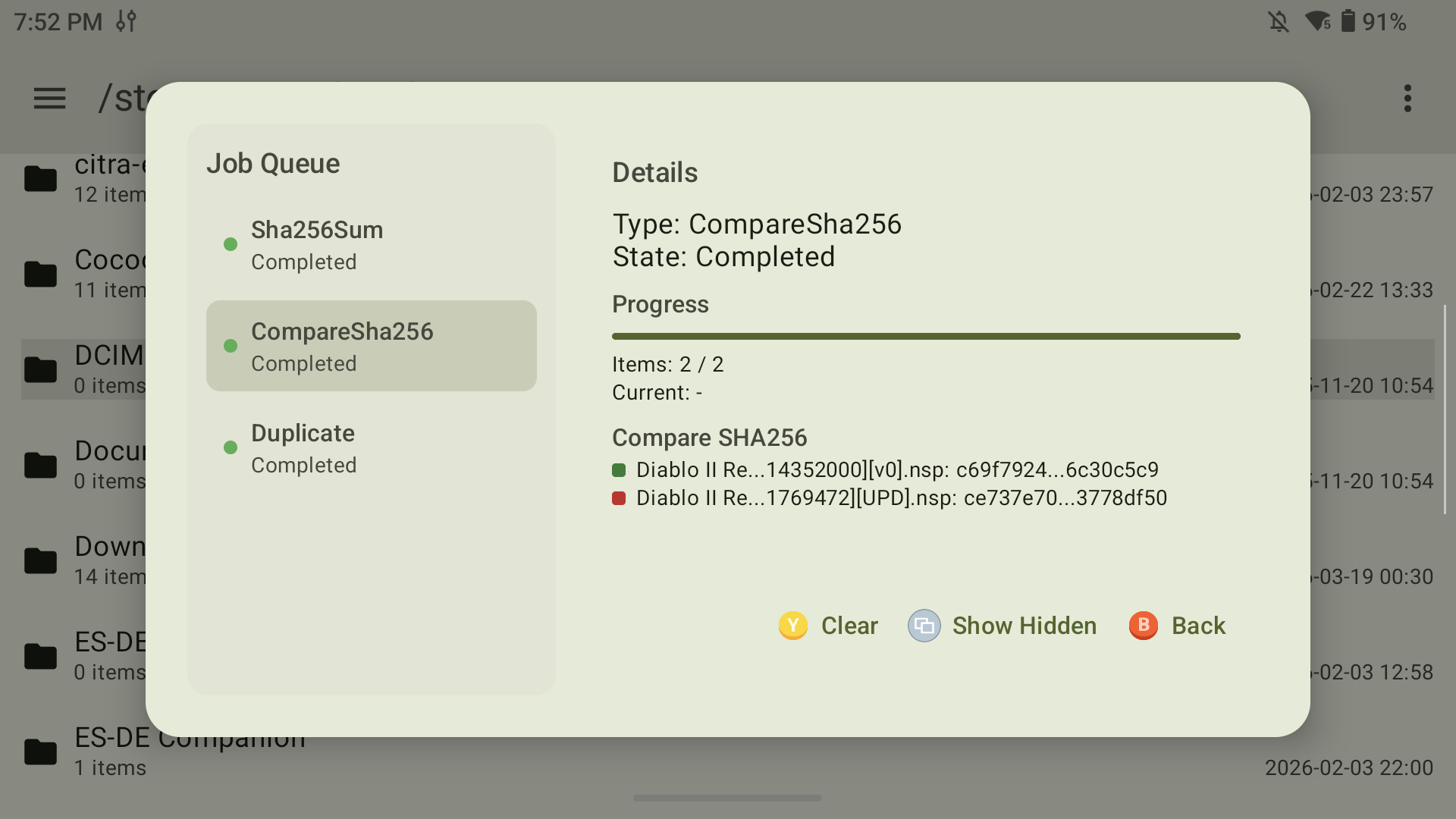 Hash Comparison screenshot