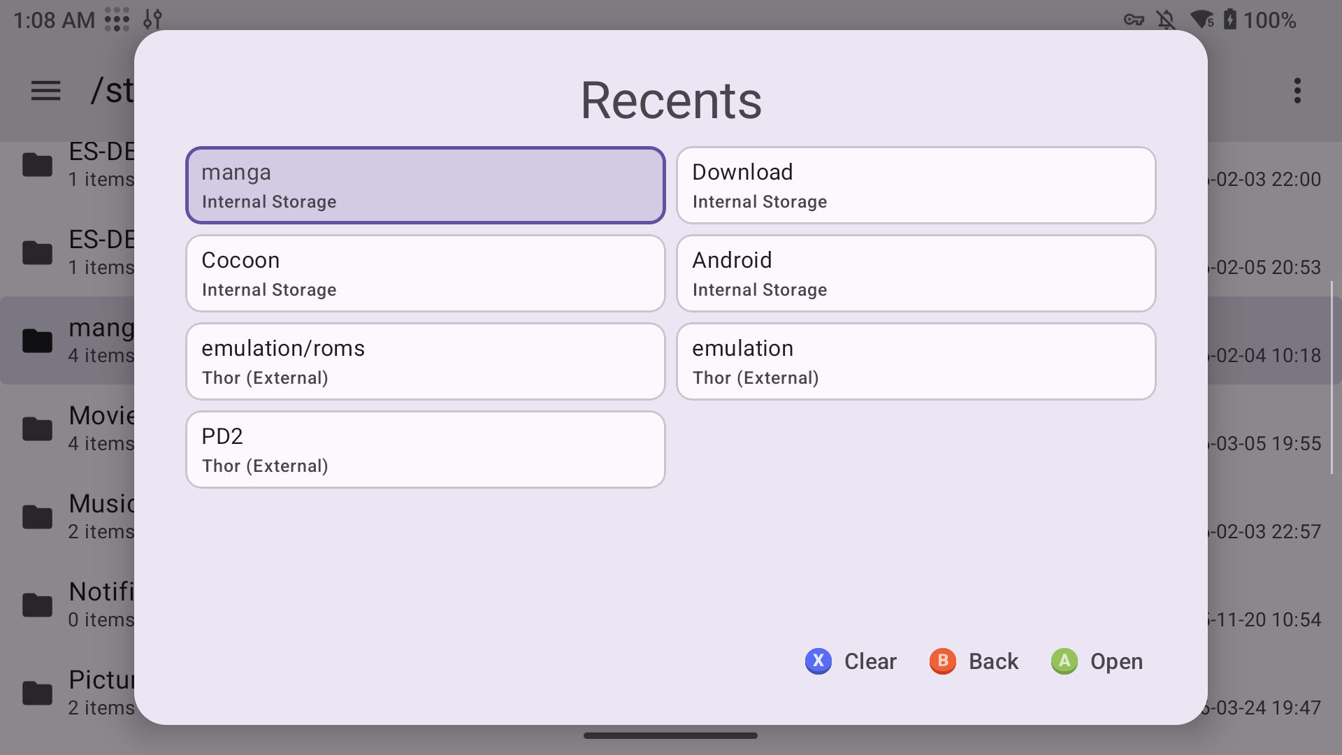 Recents screenshot