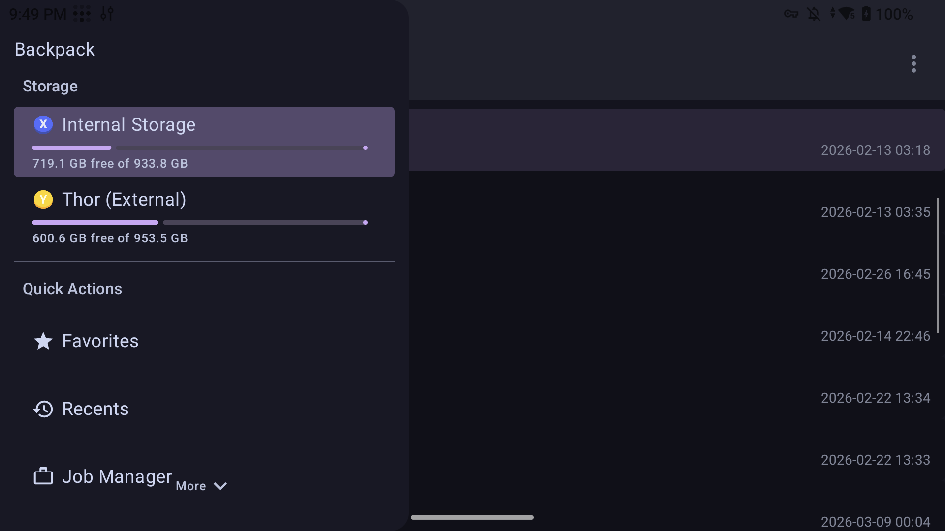 Drawer screenshot